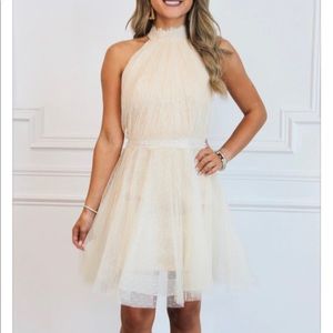 Amazing cream cocktail dress